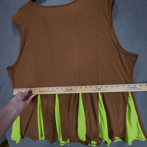 Attitudes by Renee 3X Women Brown Lime Green Peplum Hem Stretch Slinky Knit NEW - Picture 10 of 11